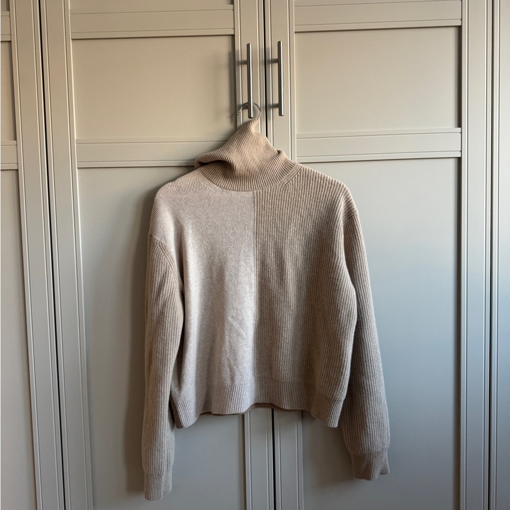 Theory Beige Turtleneck Sweater